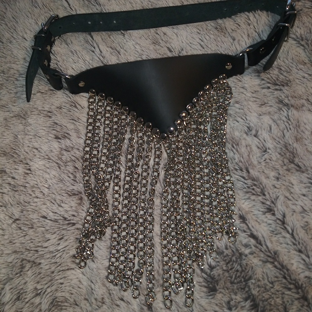 Leather and Chain Skirt / Belt